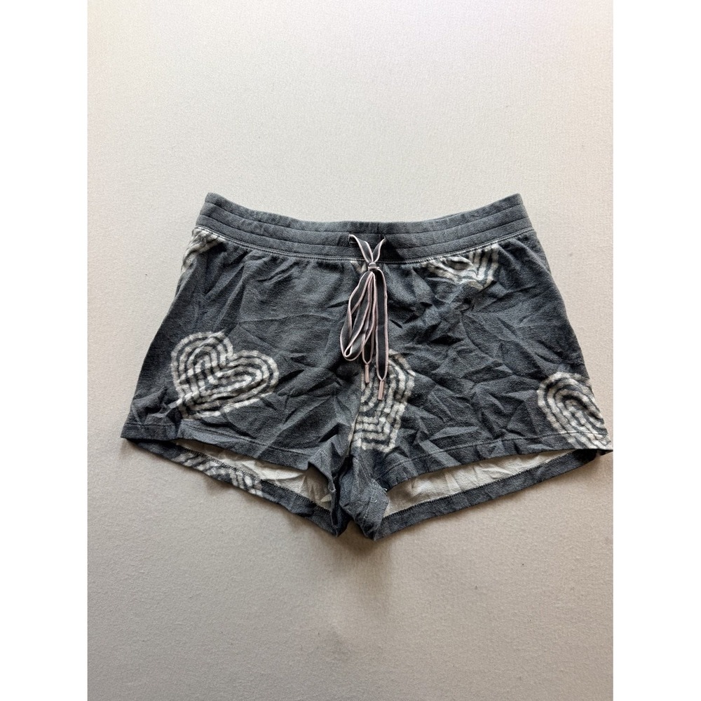 P.J. Salvage Gray Heart Print Lounge Shorts